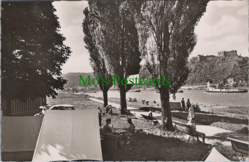 Germany Postcard - Camping-Platz St Goarshausen Mit Burg Rheinfels  SW11585