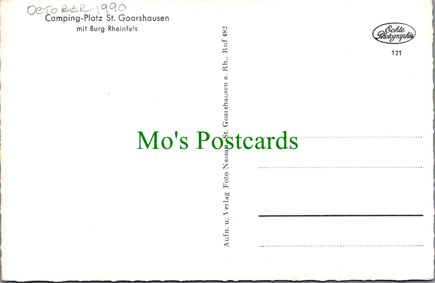 Germany Postcard - Camping-Platz St Goarshausen Mit Burg Rheinfels  SW11585
