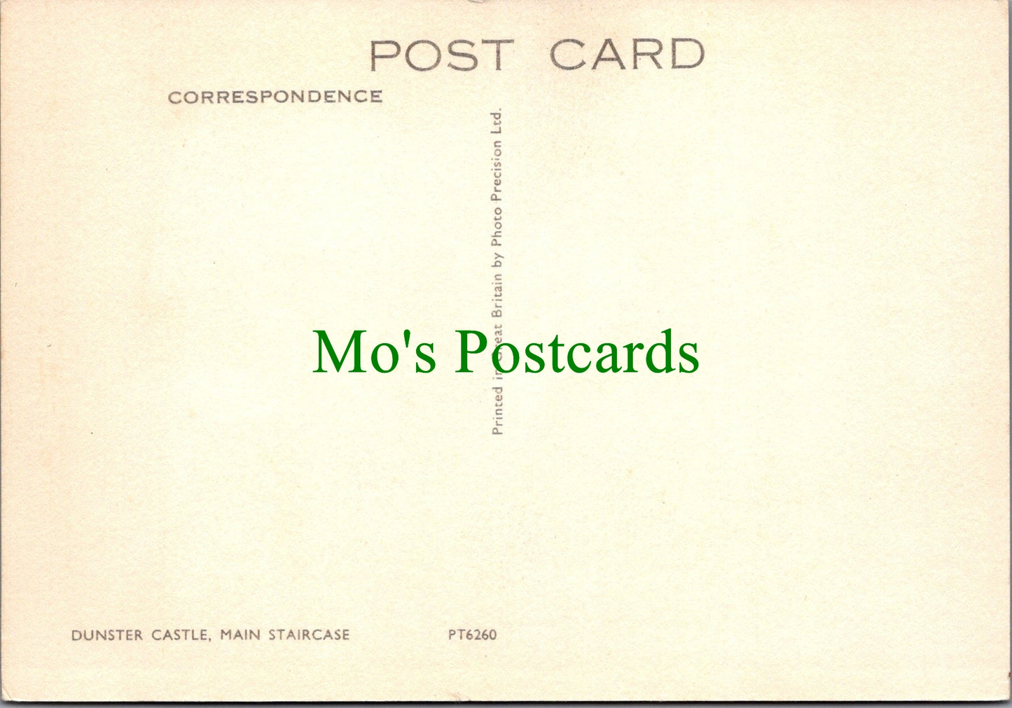 Somerset Postcard - Dunster Castle Main Staircase  SW12293