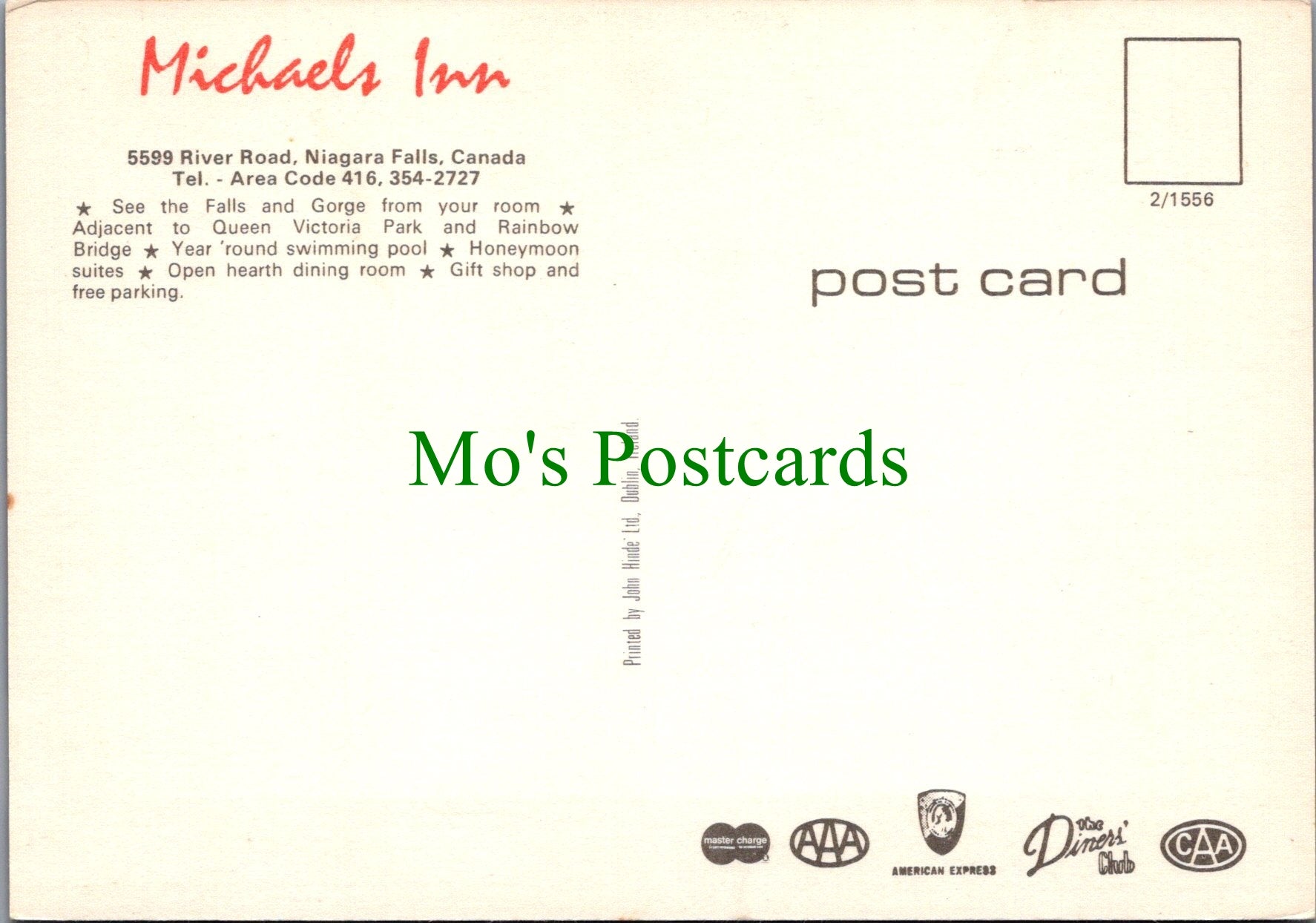 Canada Postcard - Michaels Inn, 5599 River Road, Niagara Falls SW12096