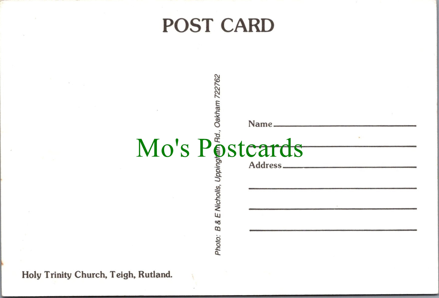 Rutland Postcard - Holy Trinity Church, Teigh  SW12128