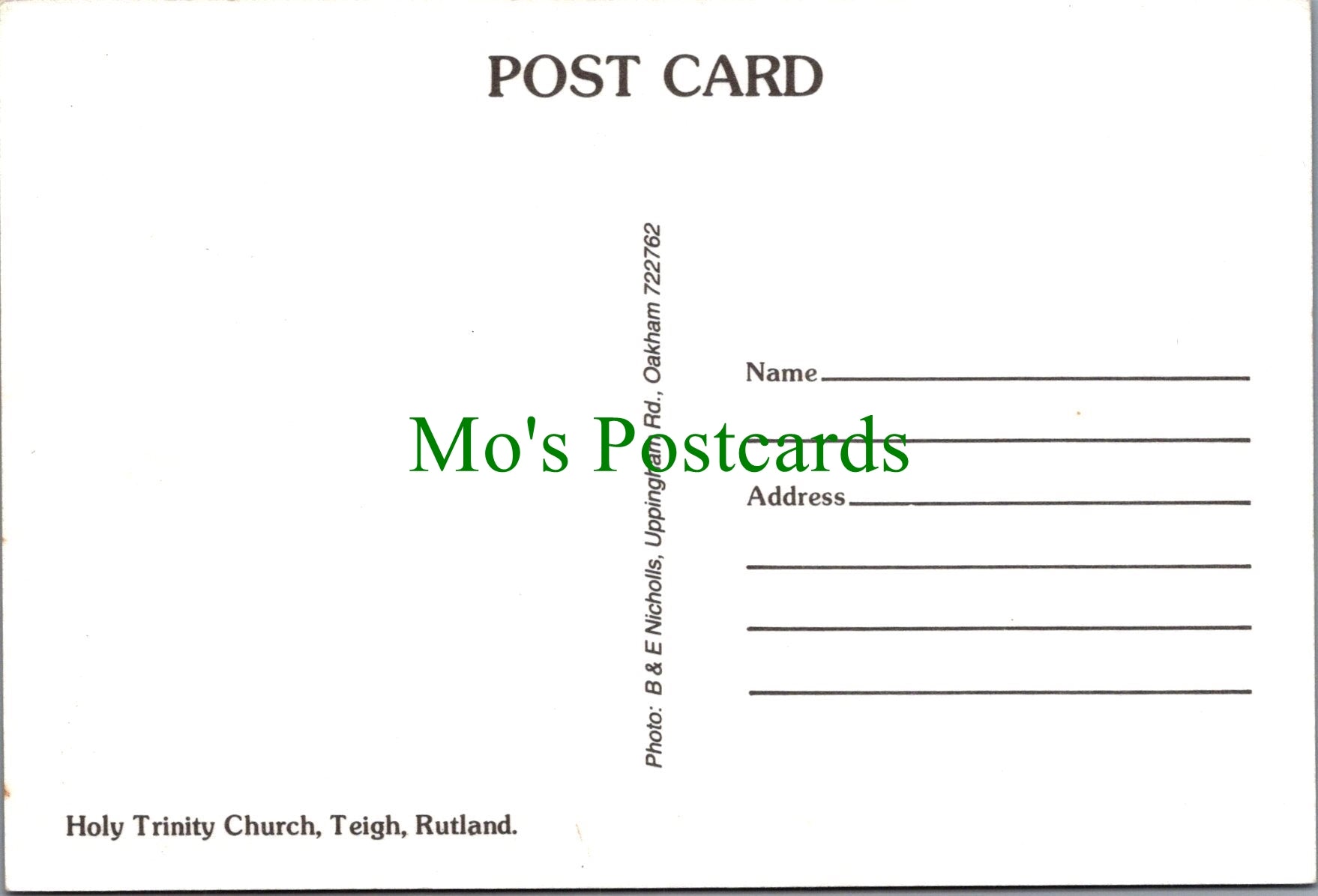 Rutland Postcard - Holy Trinity Church, Teigh  SW12128