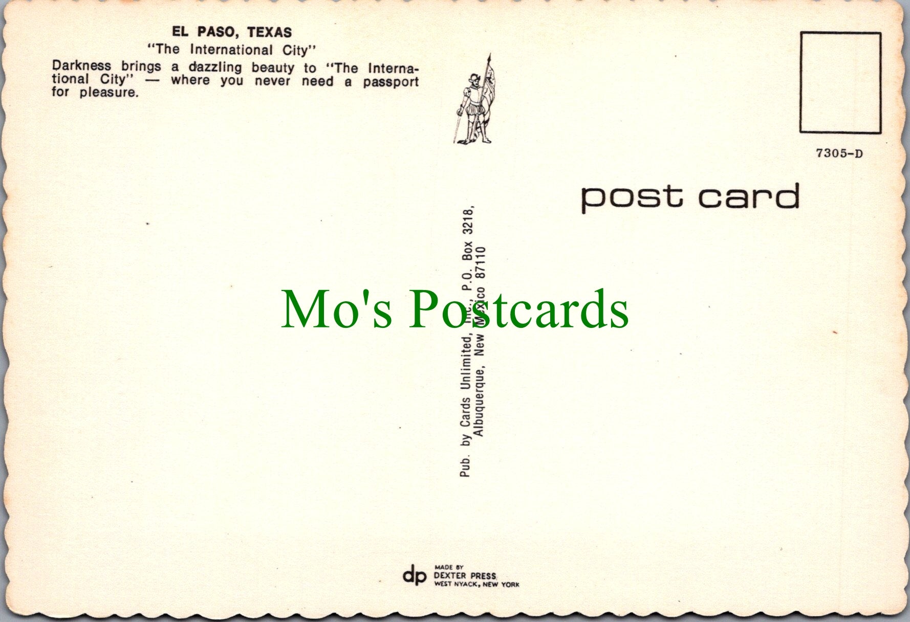 America Postcard - El Paso, Texas - The International City SW12130