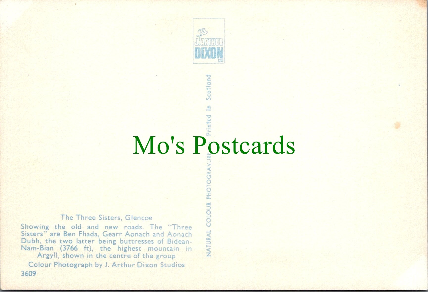 Scotland Postcard - The Three Sisters, Glencoe  SW12170