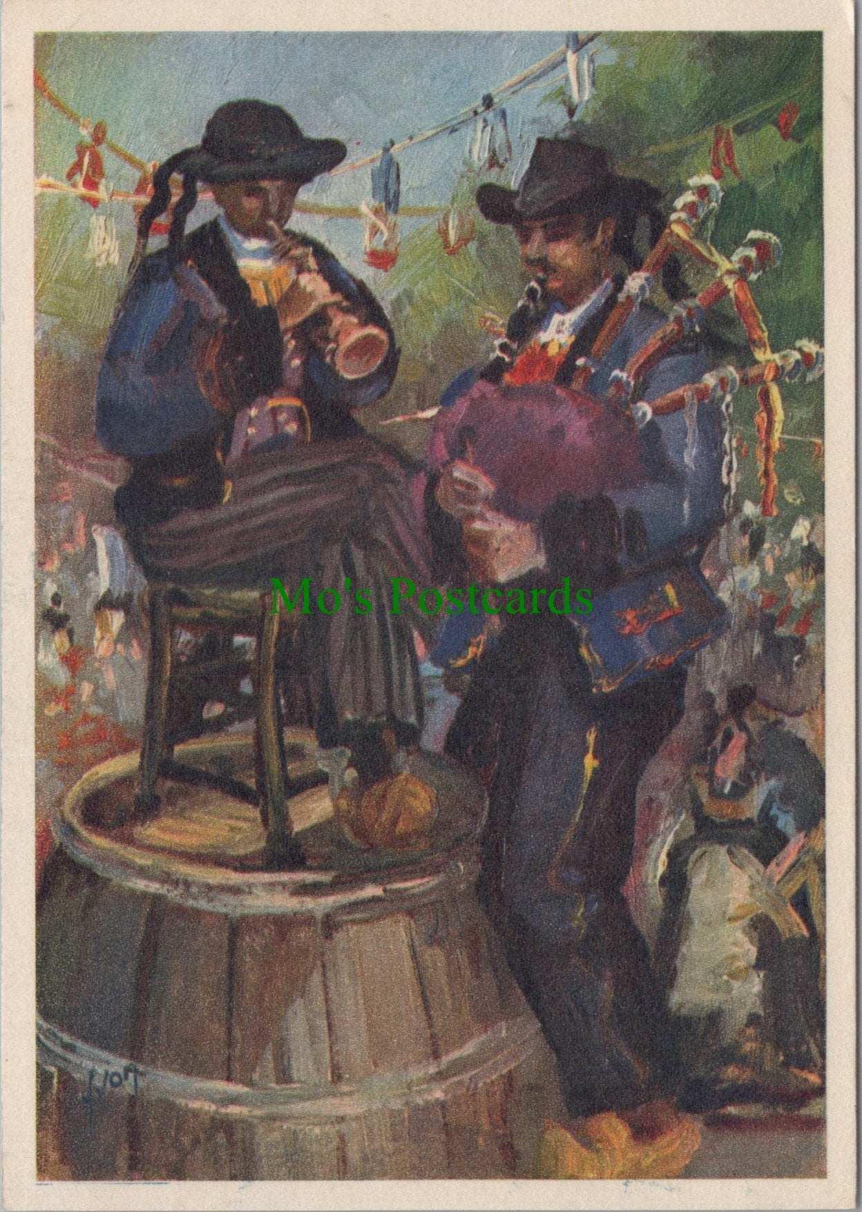 France Postcard - Les "Cornemuseux" Musiciens Bretons SW12177