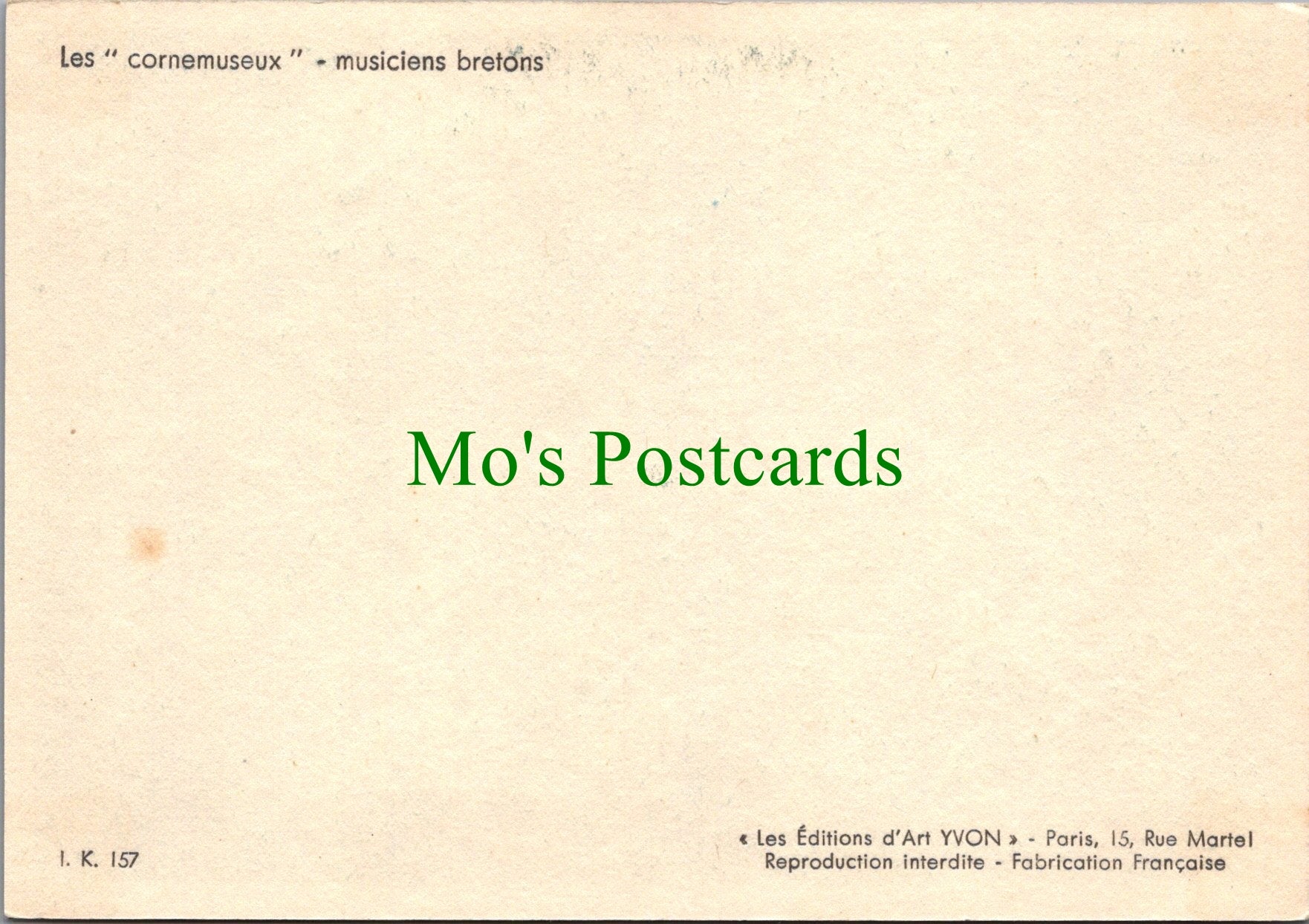 France Postcard - Les "Cornemuseux" Musiciens Bretons SW12177