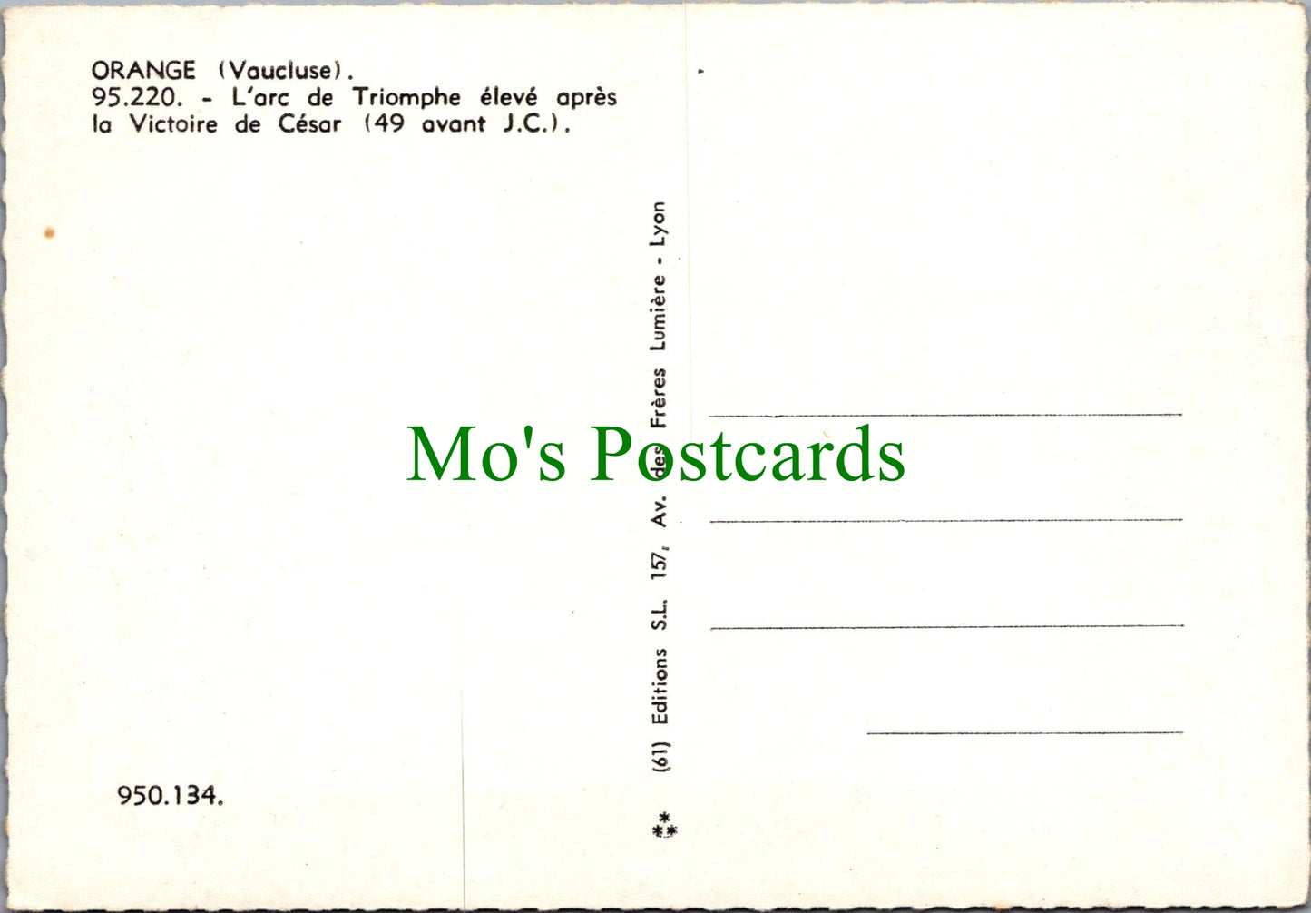 France Postcard - L'Arc De Triomphe, Orange, Vaucluse SW12188