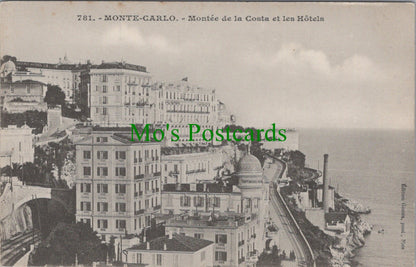 Monaco Postcard - Monte-Carlo, Montee De La Costa Et Les Hotels  SW12797
