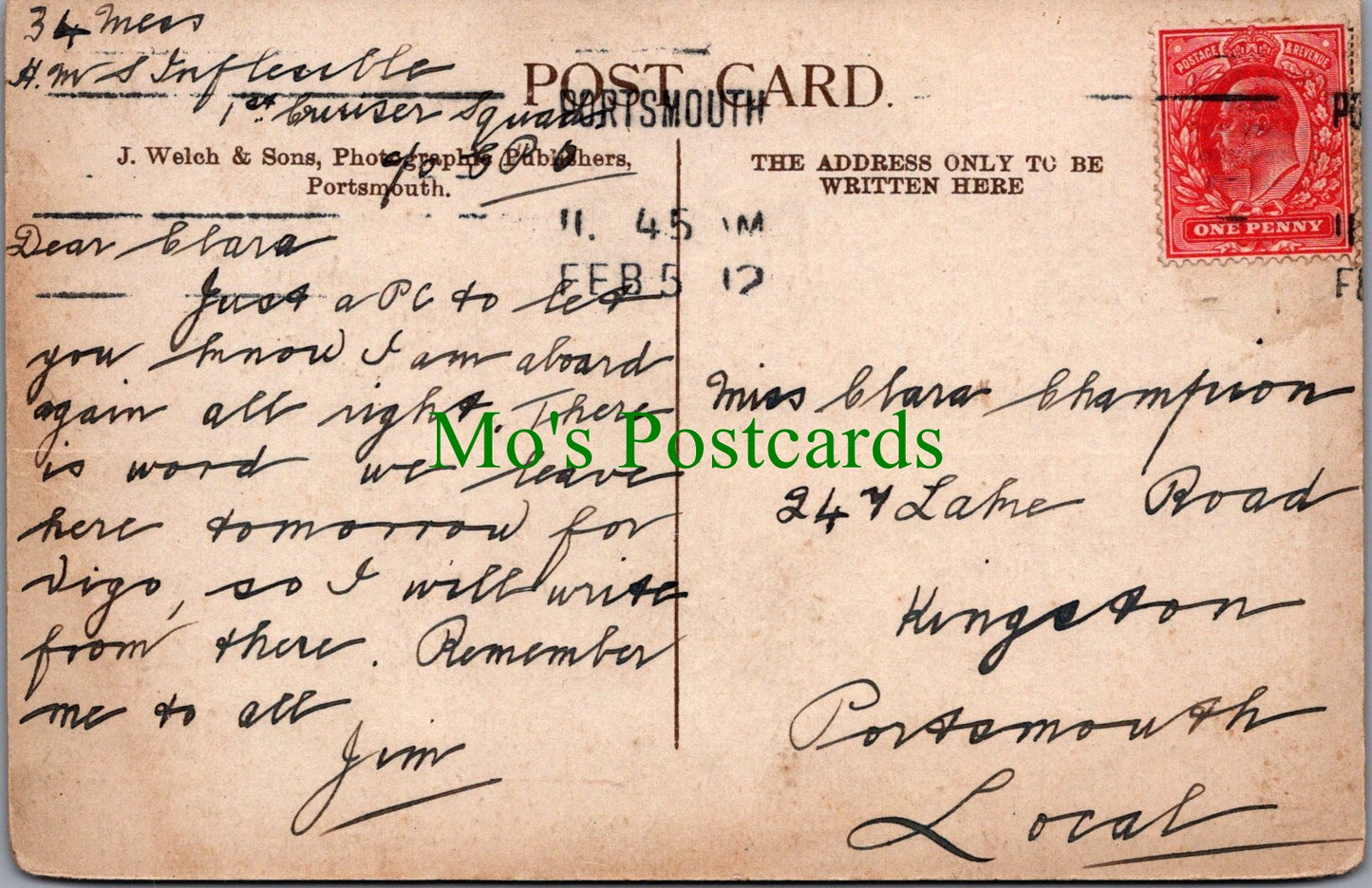 Hampshire Postcard - The Canoe Lake, Southsea  SW12922