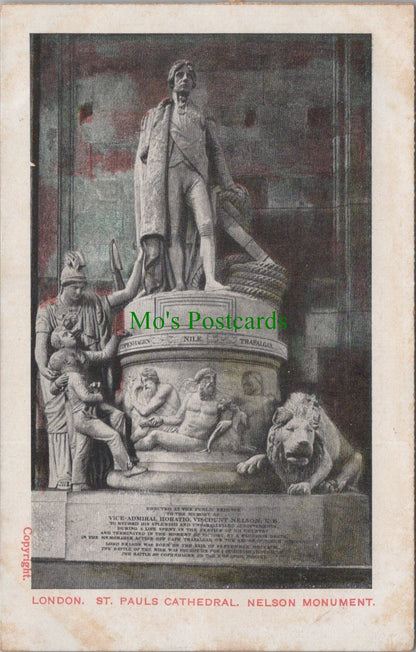 London Postcard - St Pauls Cathedral. Nelson Monument  SW12932