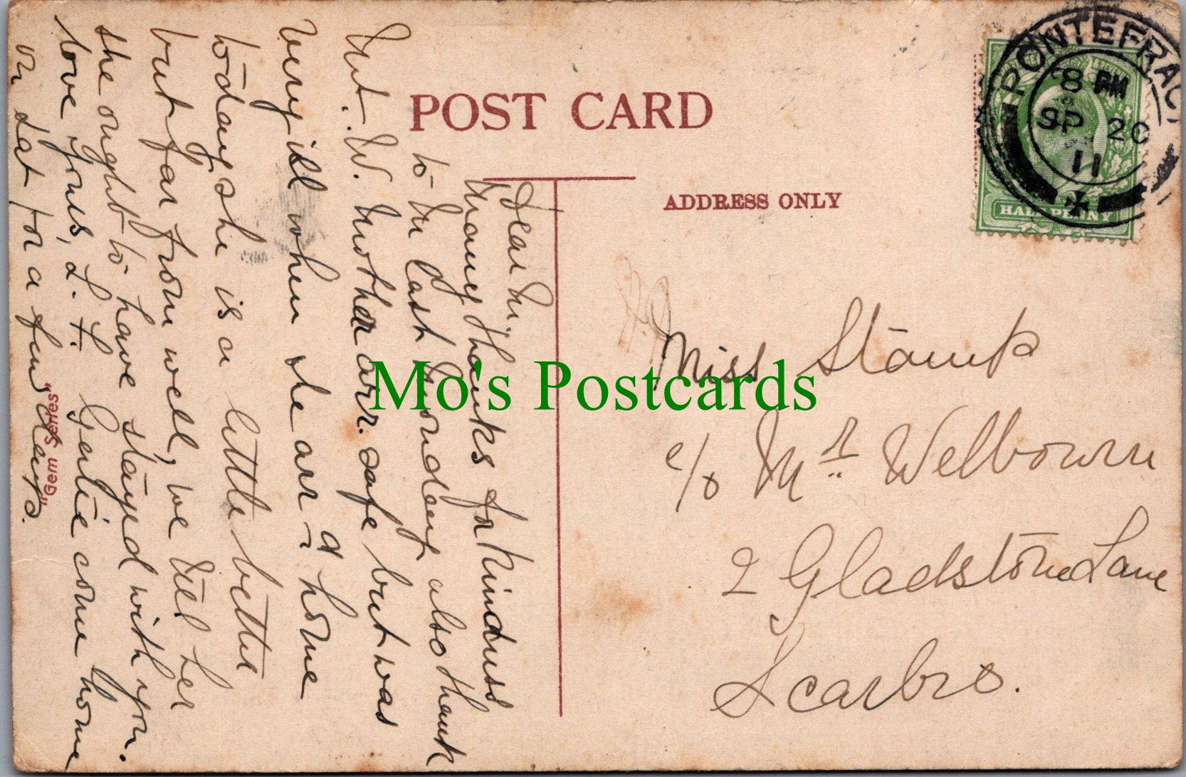 Yorkshire Postcard - Bridlington, Royal Prince's Parade SW13028