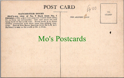 Lancashire Postcard - Manchester Docks, No 9 Dock  SW13327