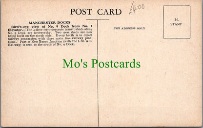 Lancashire Postcard - Manchester Docks. No 9 Dock   SW13329
