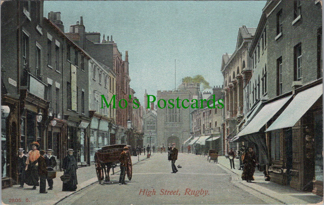 Warwickshire Postcard - Rugby High Street   SW13445