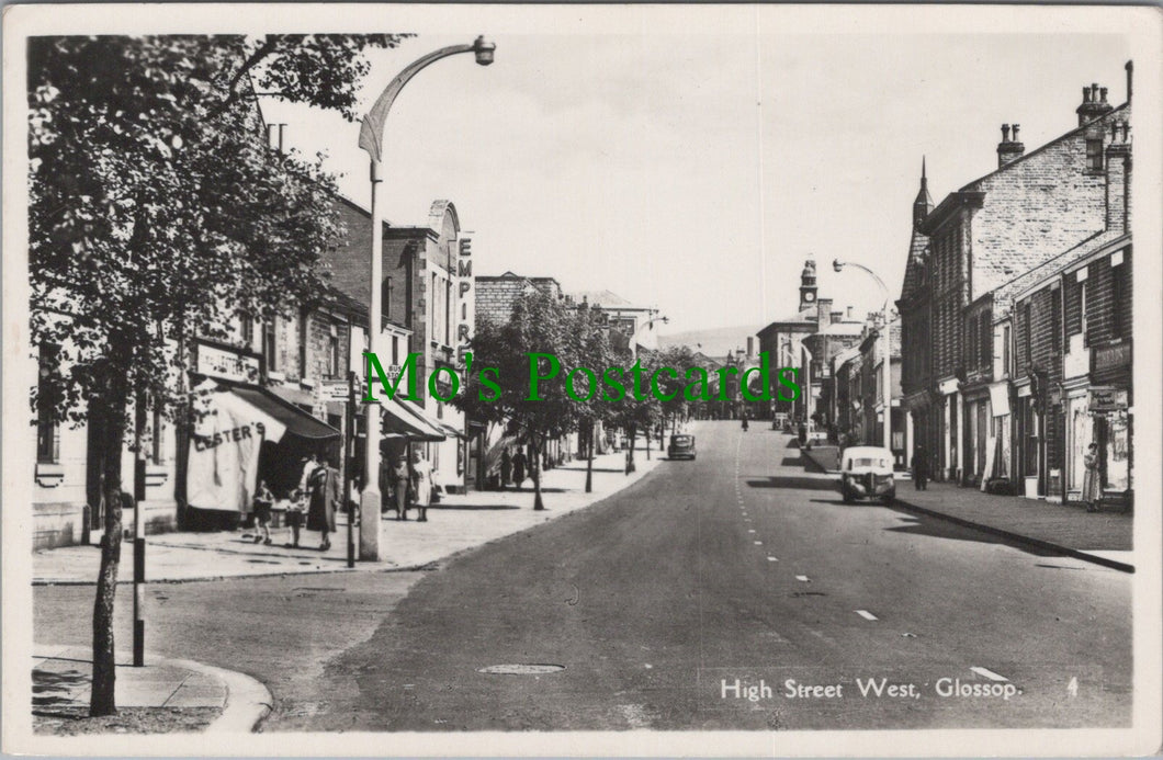 Derbyshire Postcard - Glossop High Street West  SW13514