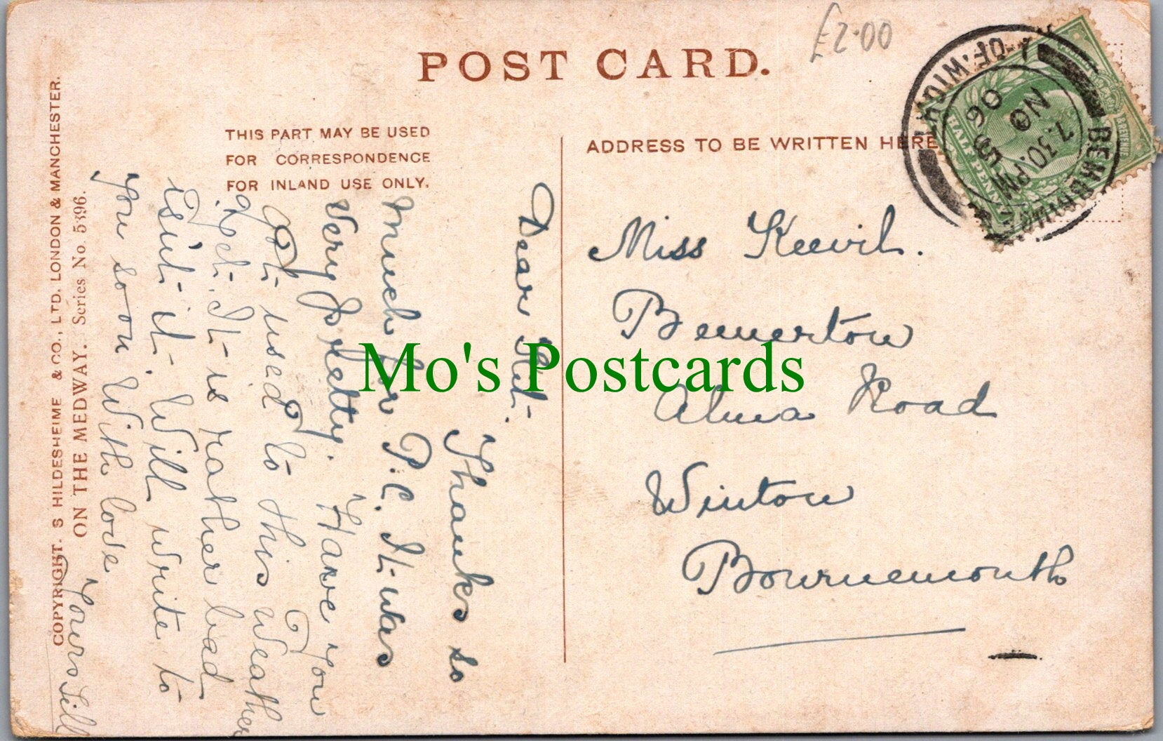 Kent Postcard - Teston Lock, Maidstone    SW14095