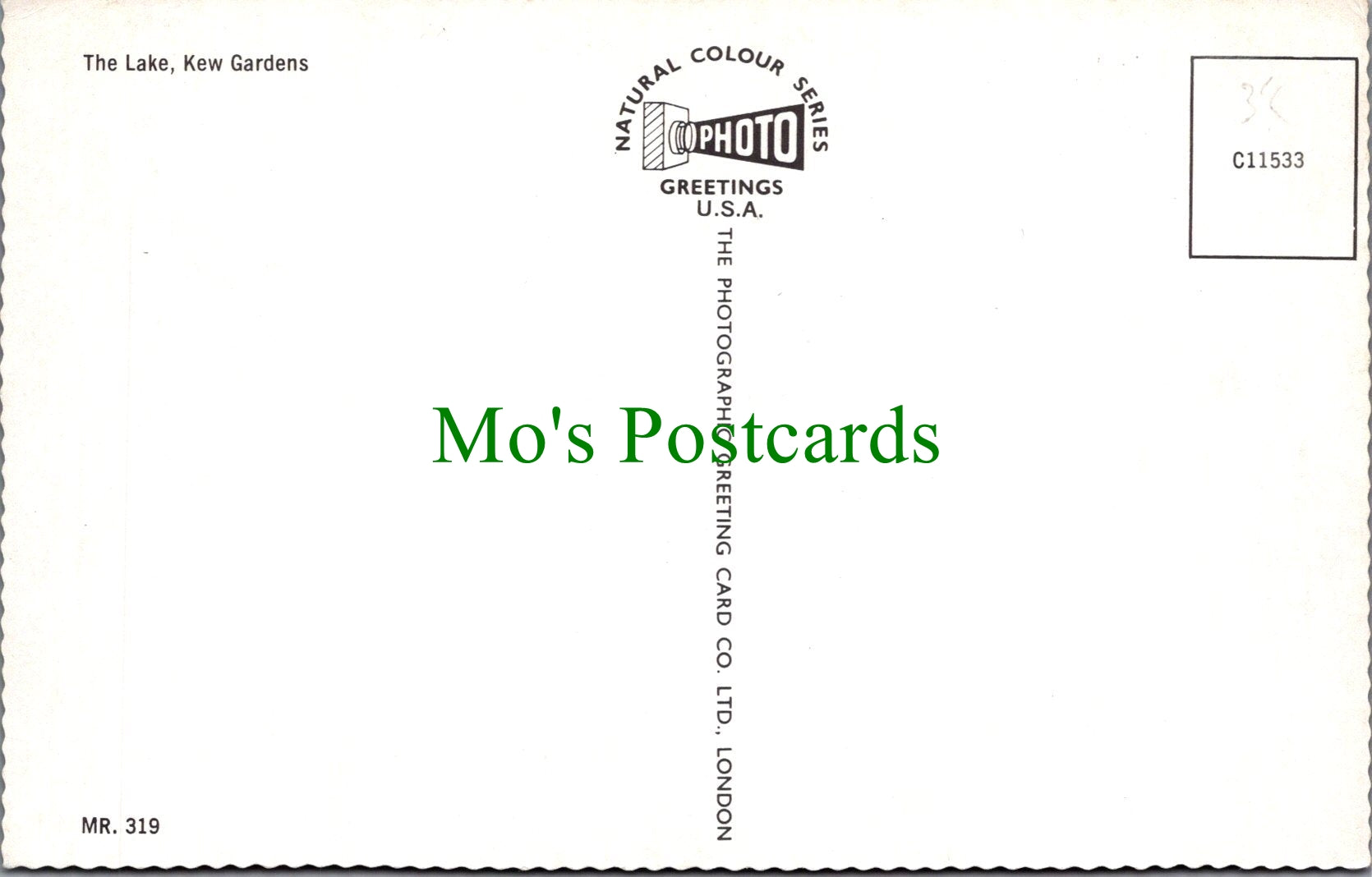 London Postcard - The Lake, Kew Gardens  SW12576
