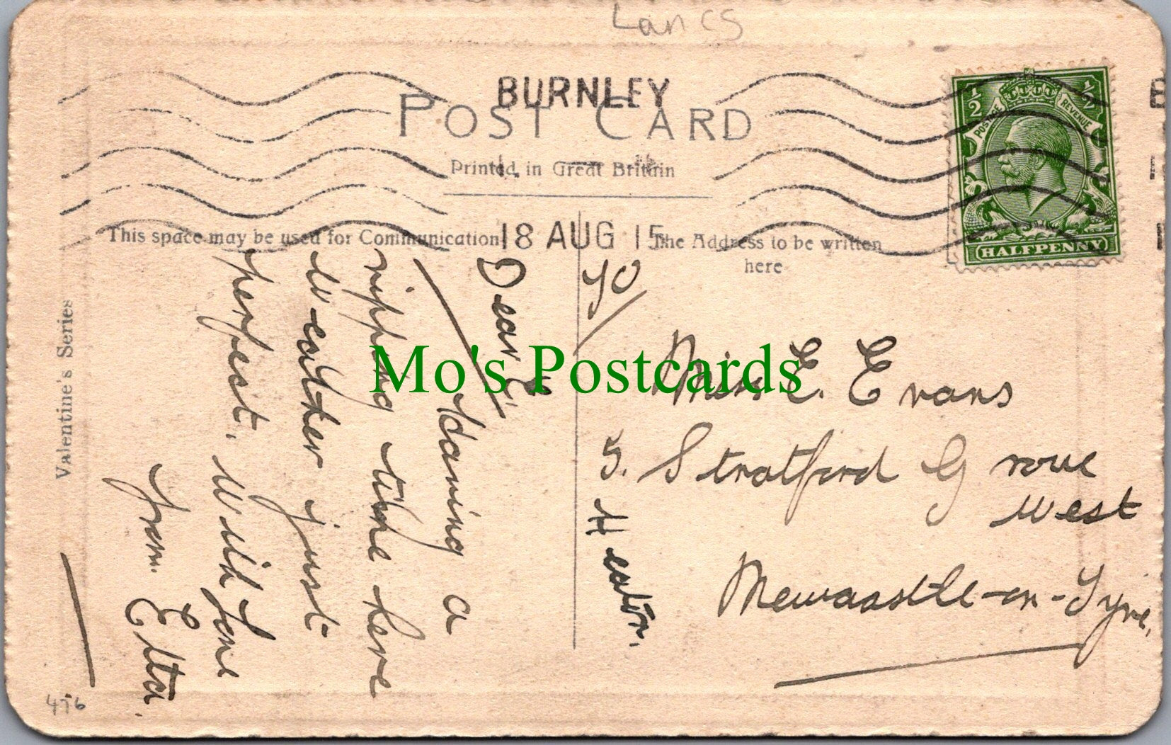 Lancashire Postcard - Gawthorpe Hall, Burnley  SW12617