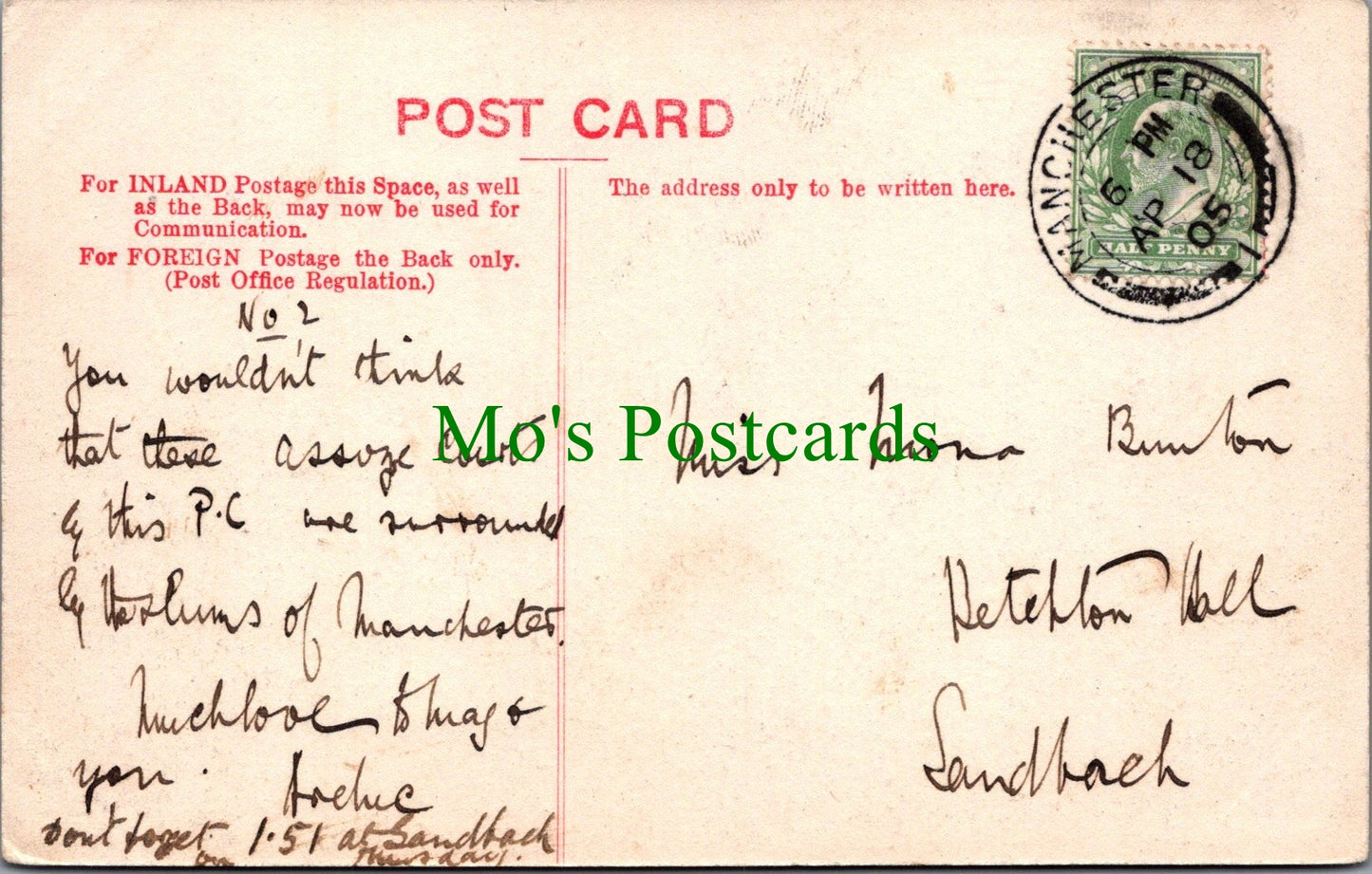 Lancashire Postcard - Manchester Assize Courts  SW12624