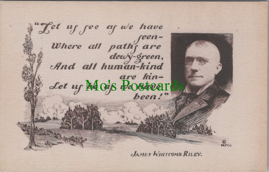 Literature Postcard - American Author James Whitcomb Riley  SW12633