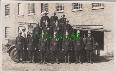 Fire Brigade Postcard - Firemen With Their Fire Engine SW12549
