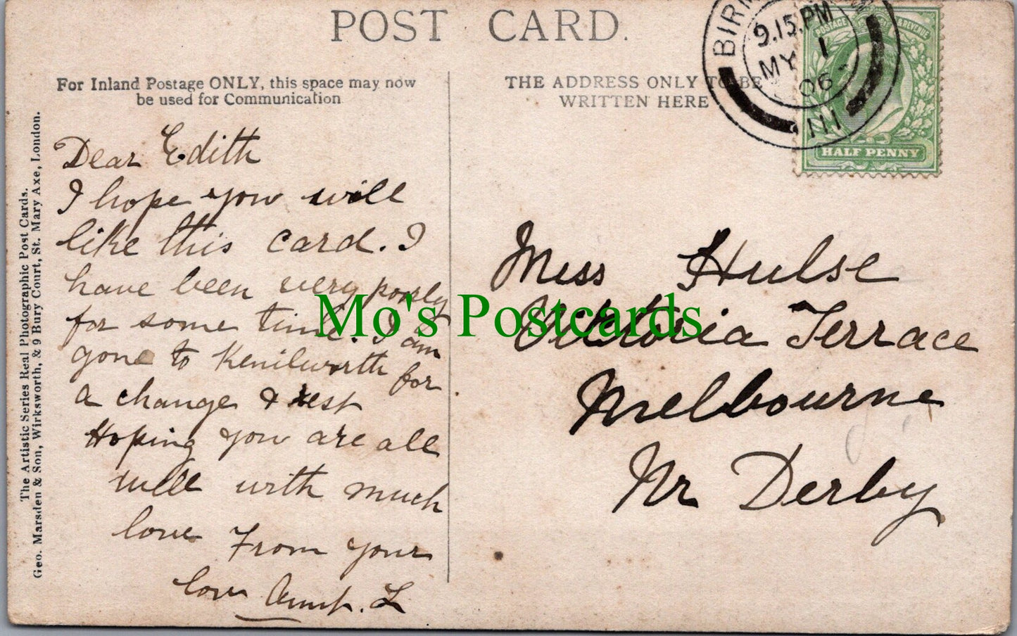 Derbyshire Postcard - Chatsworth House, French Gardens  SW13304