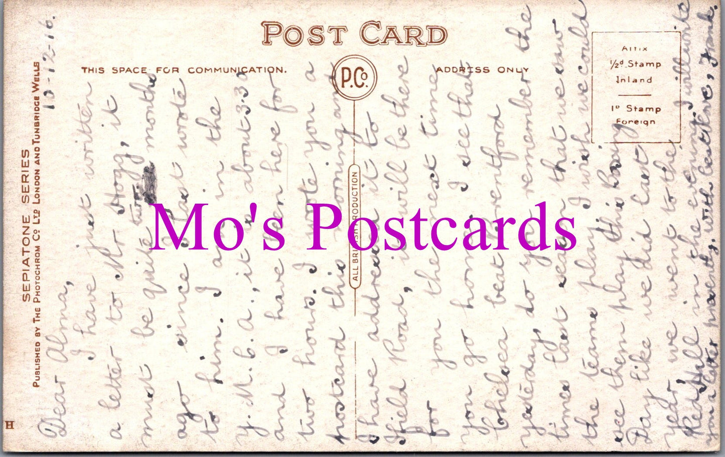 Sussex Postcard - Blackington Village, Near Seaford  SW14479