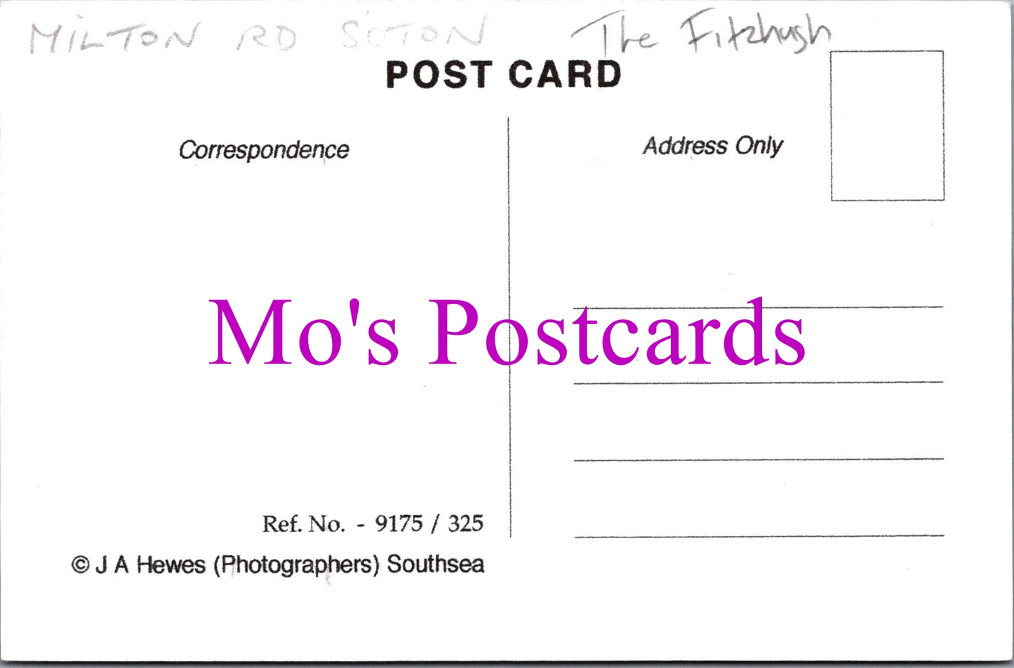 Hampshire Postcard - The Fitzhugh, Milton Road, Southampton   SW14512