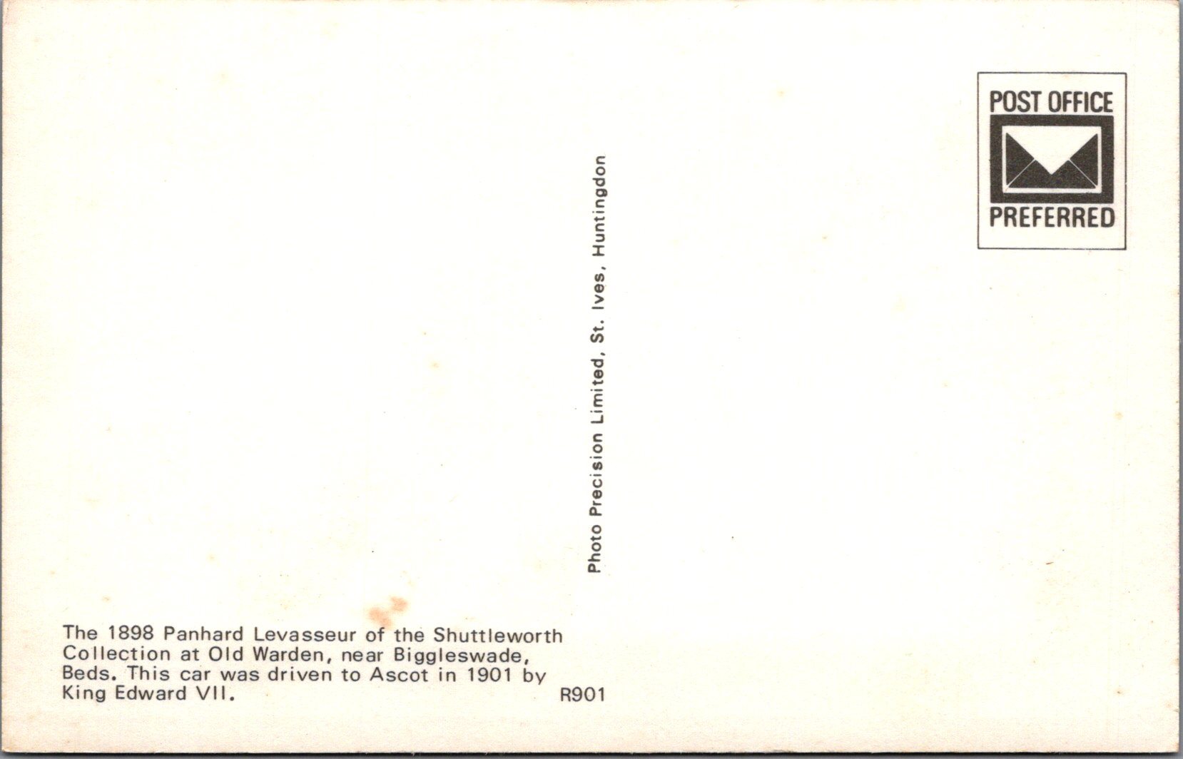 Road Transport Postcard - 1898 Panhard Levasseur  SW16082