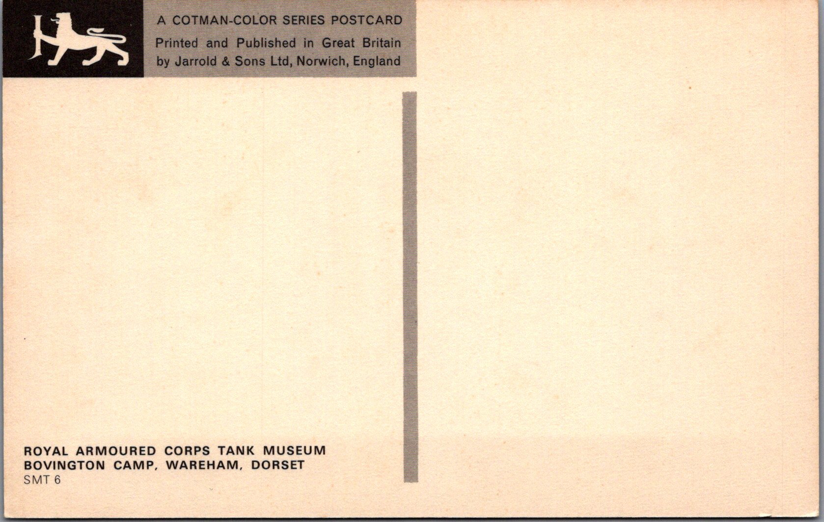 Military Postcard - Royal Armoured Corps Tank Museum  SW16083