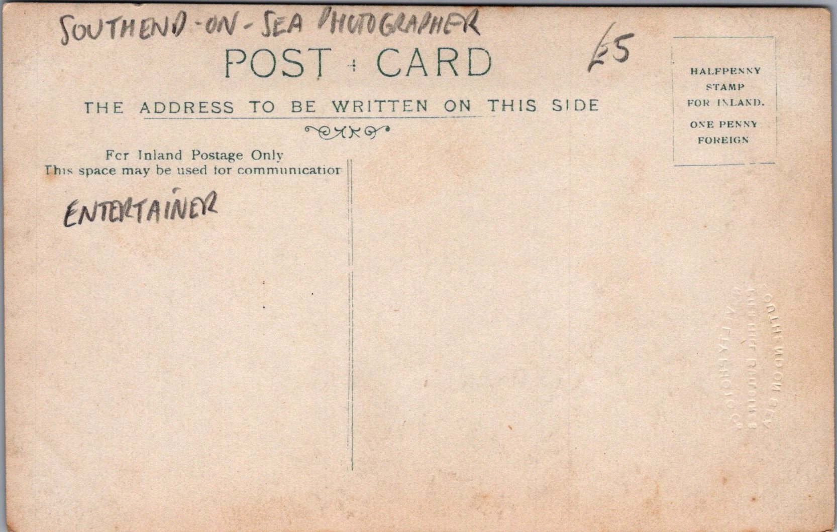 Ancestor Postcard - Southend-On-Sea Entertainer Called Arthur  SW16139