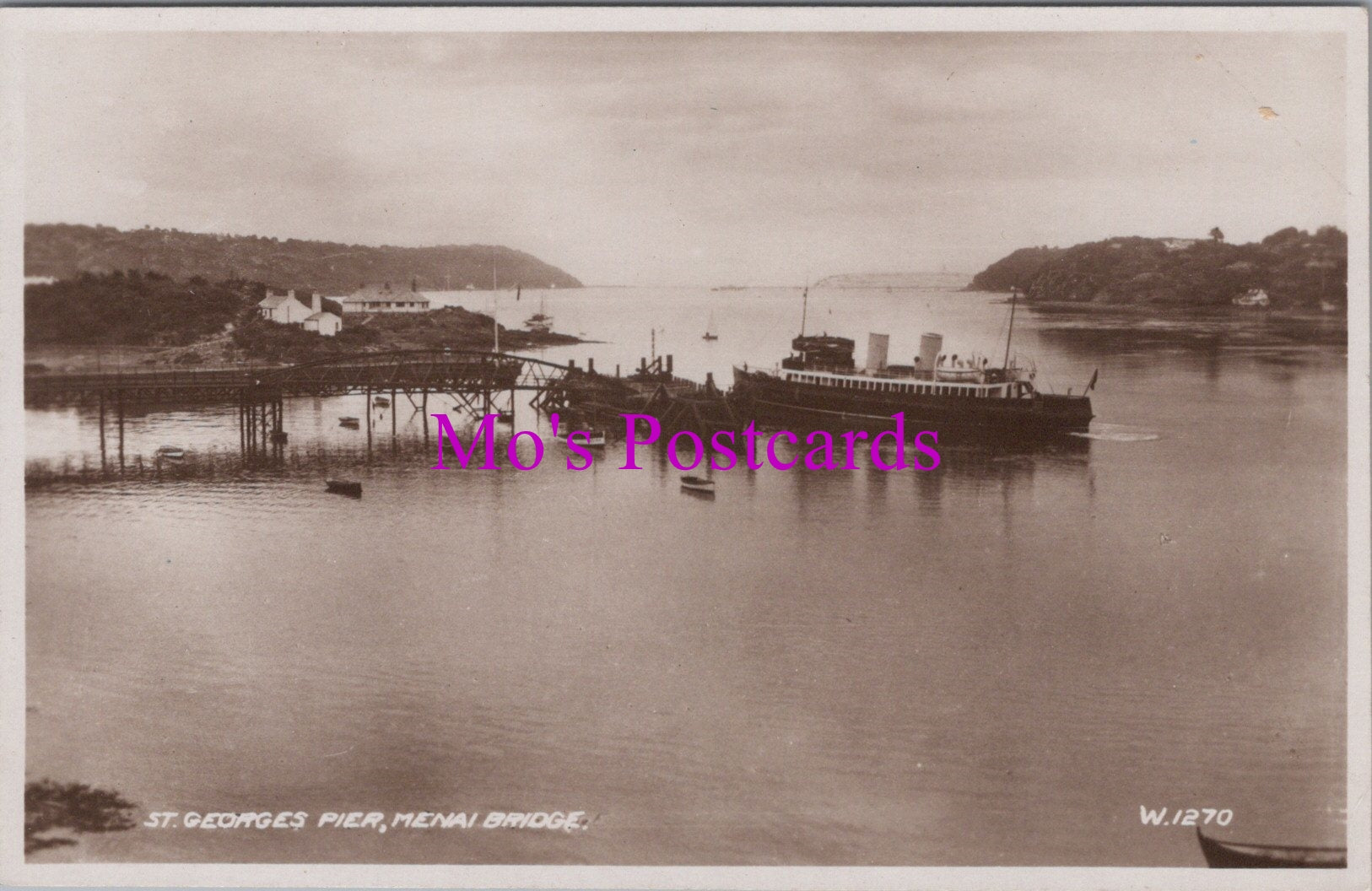 Wales Postcard - St Georges Pier, Menai Bridge  SW15085