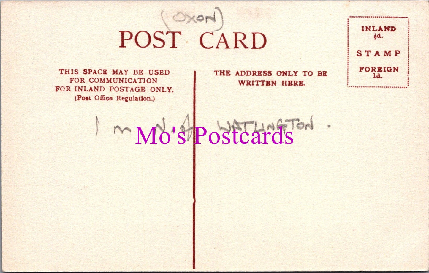 Oxfordshire Postcard - Pyrton Vicarage  SW15094
