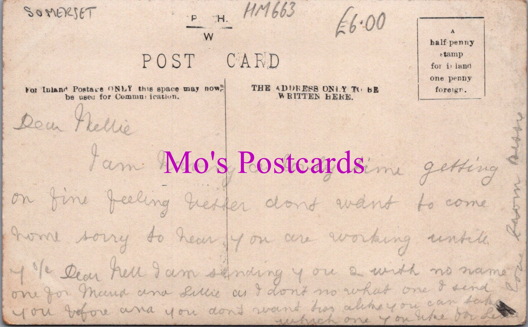 Somerset Postcard - Rickford Hall, Rickford   HM663