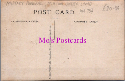 Lancashire Postcard - Military Funeral, Ashton Under Lyne  HM754