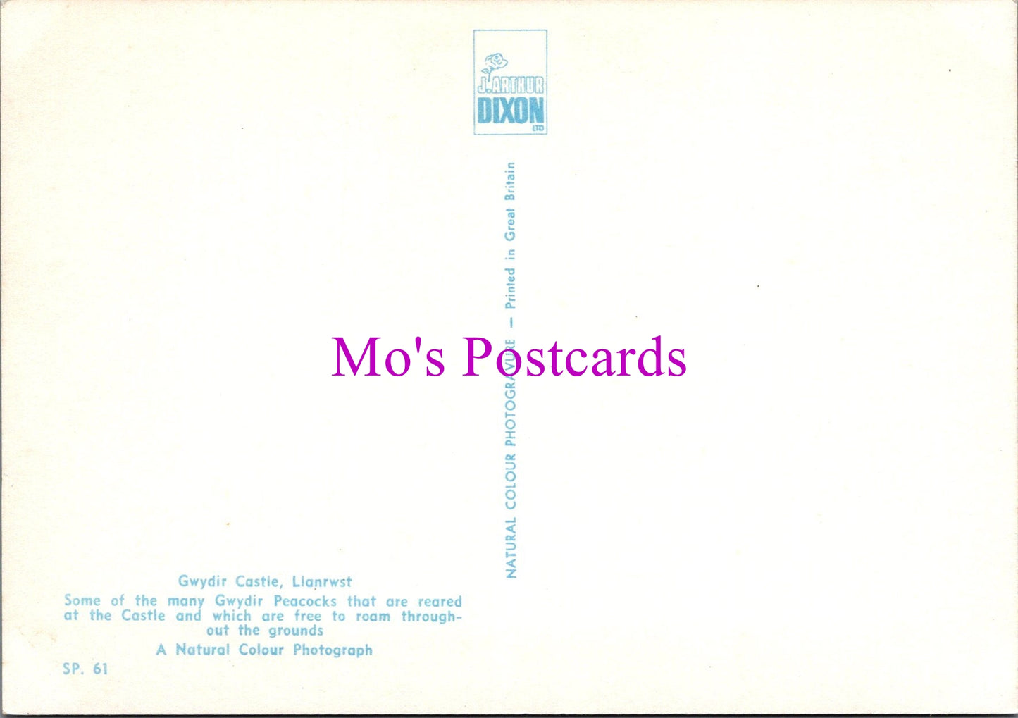 Animals Postcard - Birds, Gwydir Peacocks, Gwydir Castle  SW16181