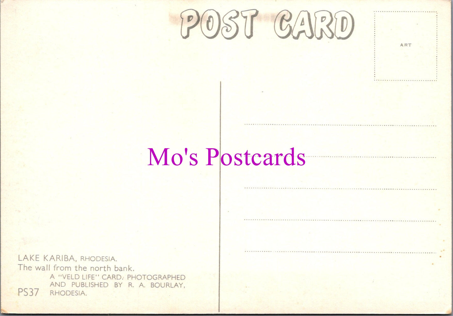 Zimbabwe Postcard - Lake Kariba, Formerly Rhodesia SW16194
