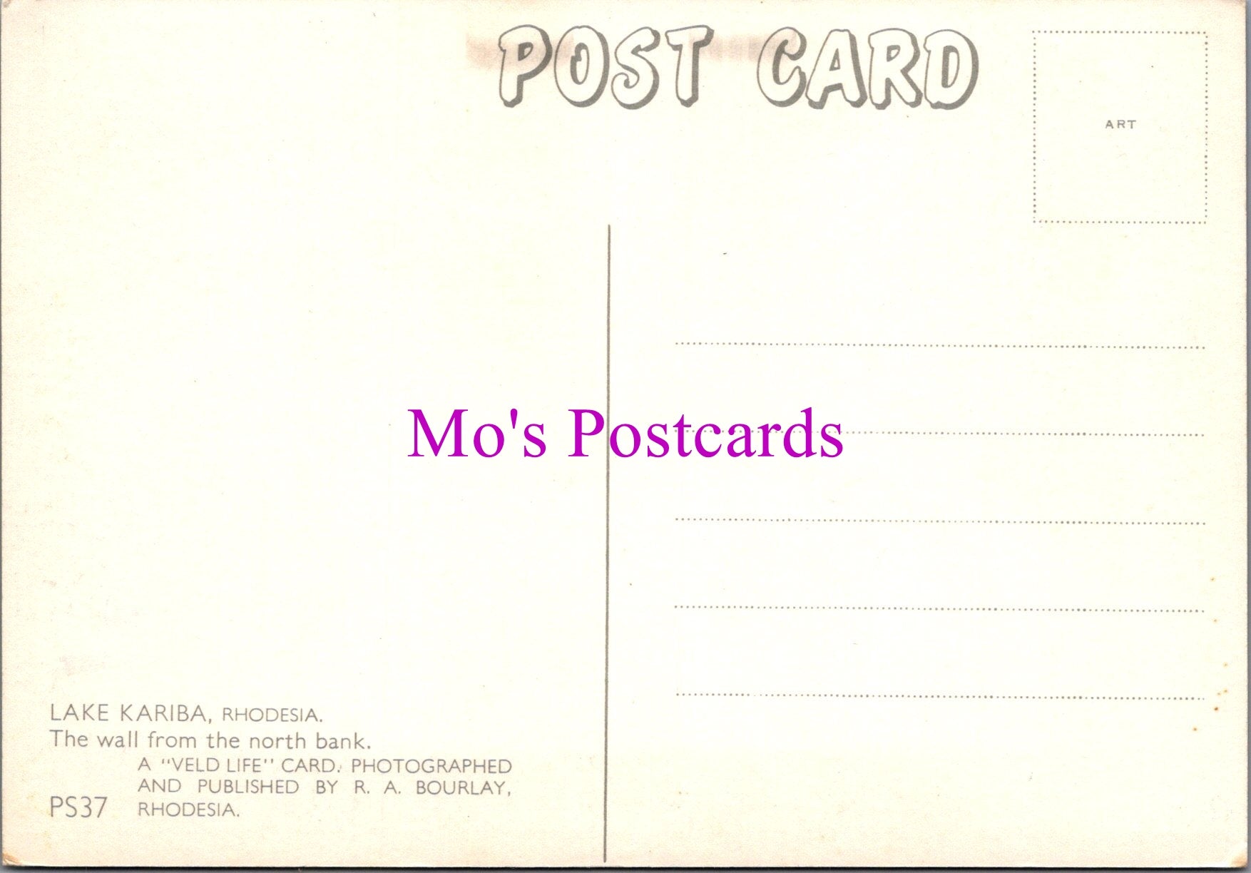 Zimbabwe Postcard - Lake Kariba, Formerly Rhodesia SW16194
