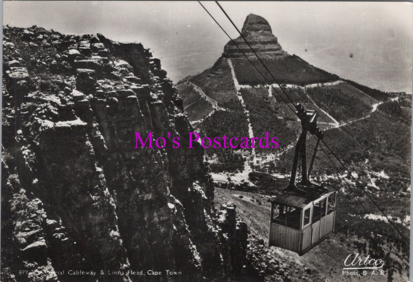 South Africa Postcard - Cape Town Aerial Cableway and Lions Head  SW16274