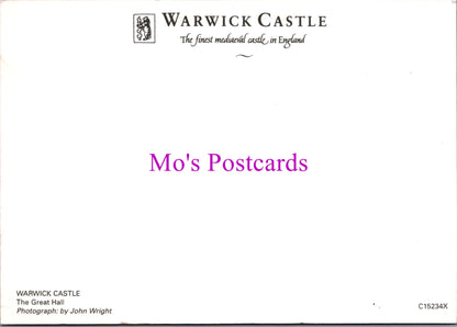Warwickshire Postcard - Warwick Castle, The Great Hall   SW16481