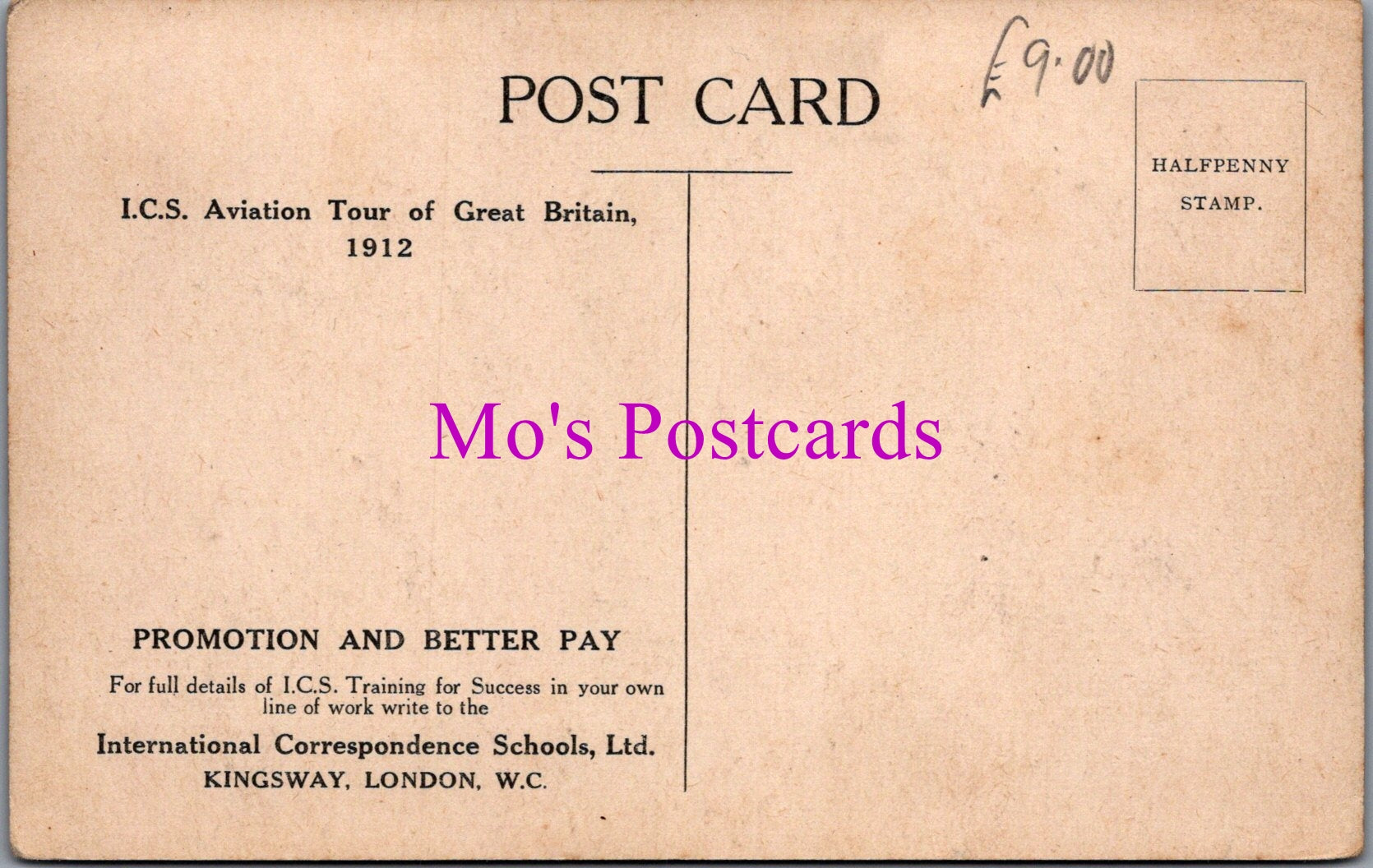 Aviation Postcard - I.C.S Student Robert Slack, Aviation Tour of Great Britain 1912 - SX315