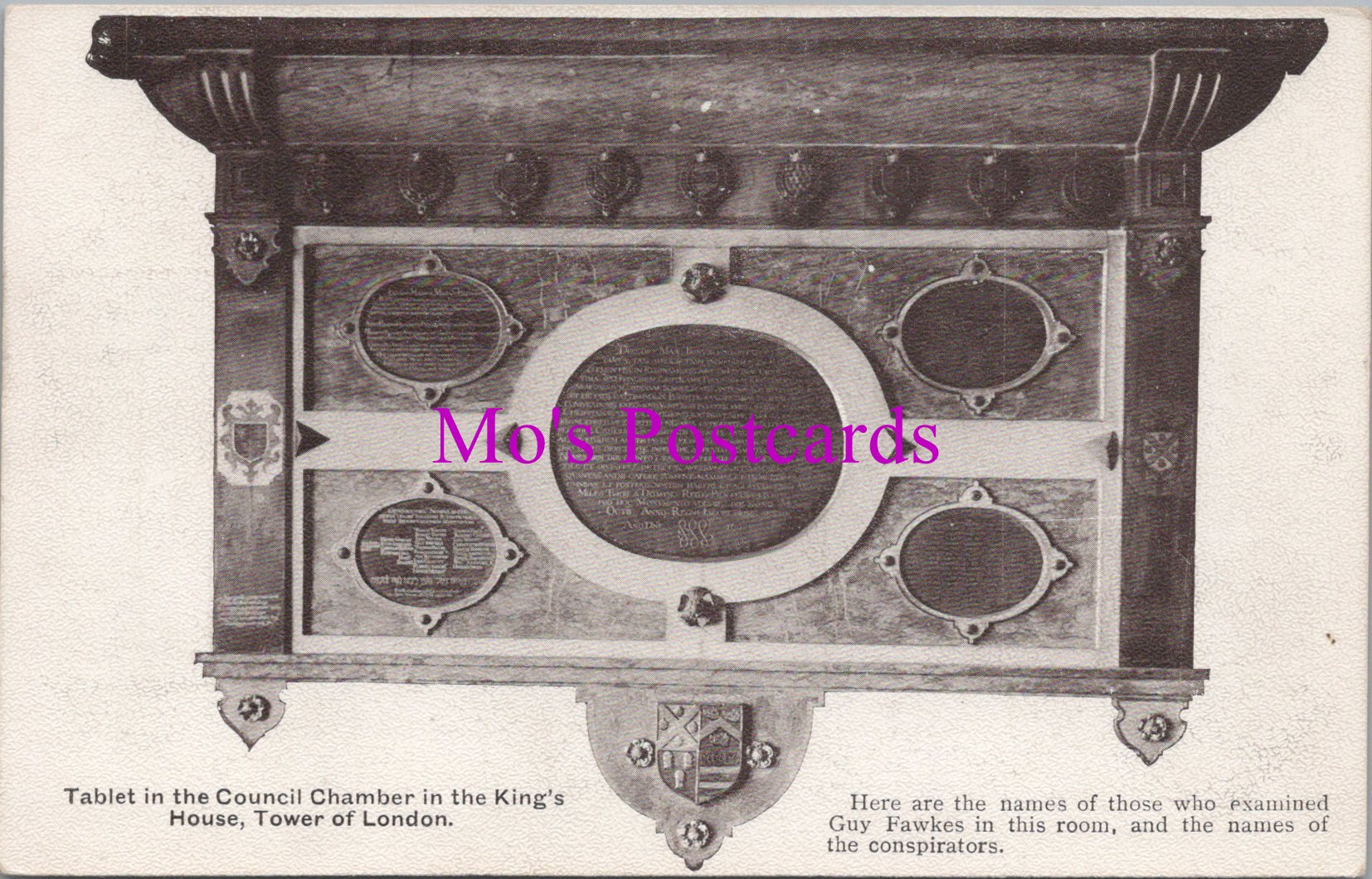 London Postcard - Tower of London, Tablet in The Council Chamber  SW17585