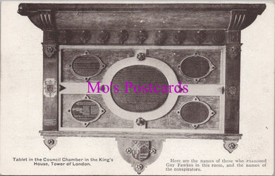 London Postcard - Tower of London, Tablet in The Council Chamber  SW17585