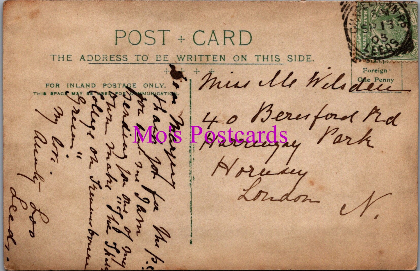 Yorkshire Postcard - Unidentified House, Posted Chapeltown, Leeds  SX449