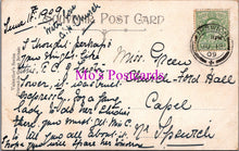 Load image into Gallery viewer, Vintage postcard with handwritten text and a stamp, featuring the brand &#39;Moo&#39;s Postcards&#39;.
