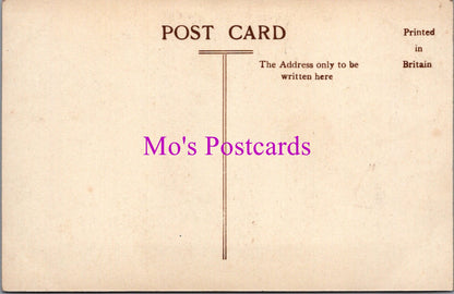 Vintage-style postcard with 'Mo's Postcards' branding on a beige background