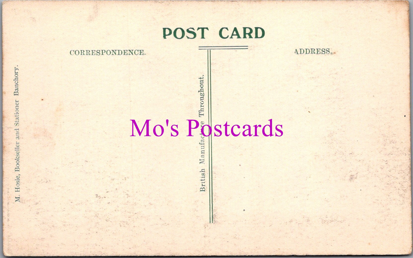 Vintage-style postcard with 'Mo's Postcards' text on a beige background