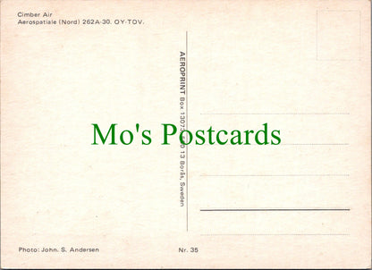 Aviation Postcard - Cimber Air Aerospatiale (Nord) 262A-30 OY-TOV - SW13719