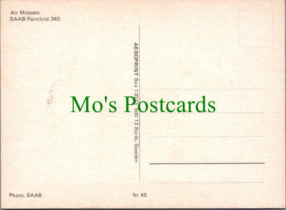 Aviation Postcard - Air Midwest SAAB Fairchild 340 Aeroplane  SW13720