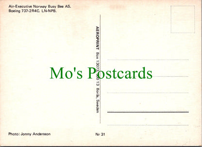 Aviation Postcard - Air Executive Norway Busy Bee AS Boeing 737-2R4C -  SW13723